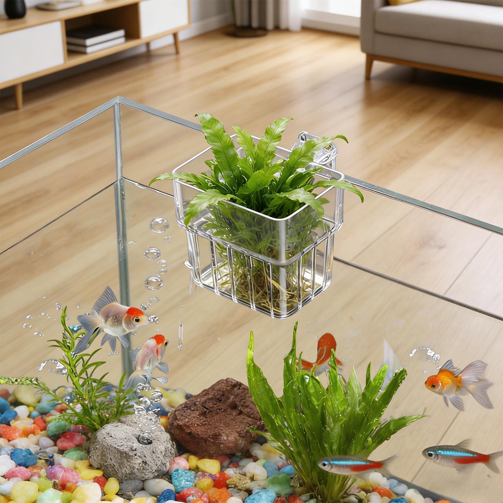 Aquarium Plant Seeds - Transparent Hangable Aquarium Plant Holder Pot