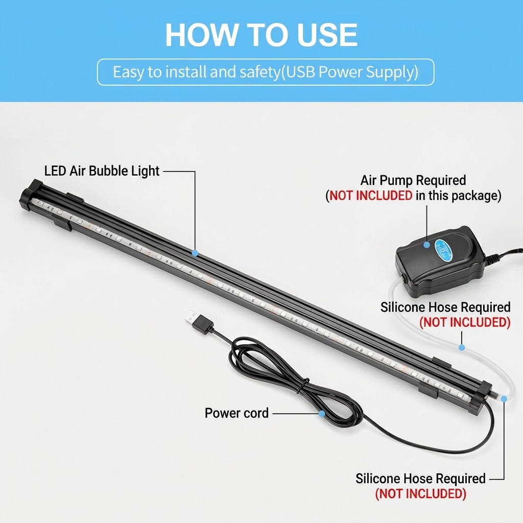 USB LED Aquarium Air Bubble Li - Aquarium Lily Pipe review and price